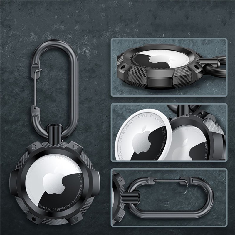 Tech-Protect TPUCARBON Калъф за Apple AirTag 1/2 Black - 9589046924002