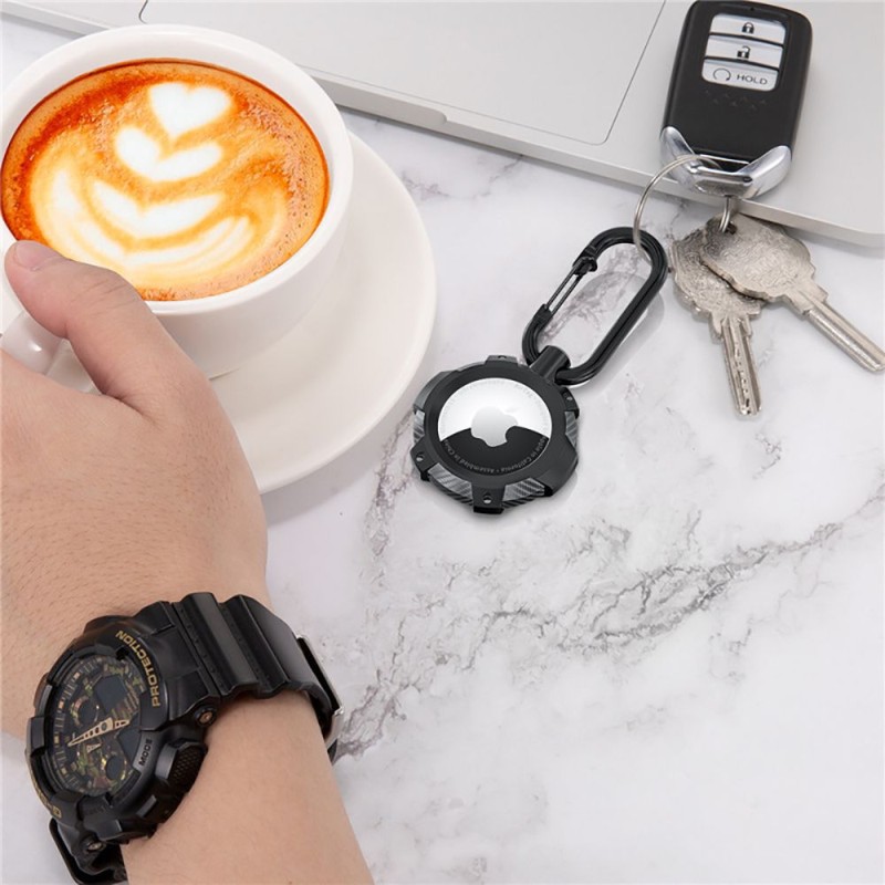Tech-Protect TPUCARBON Калъф за Apple AirTag 1/2 Black - 9589046924002
