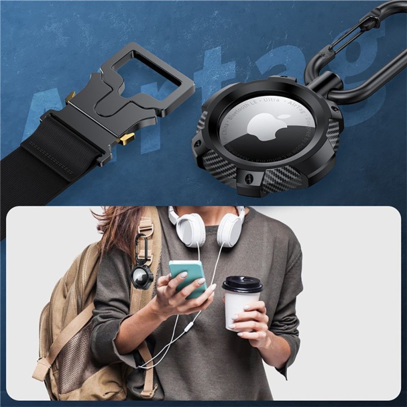 Tech-Protect TPUCARBON Калъф за Apple AirTag 1/2 Black - 9589046924002