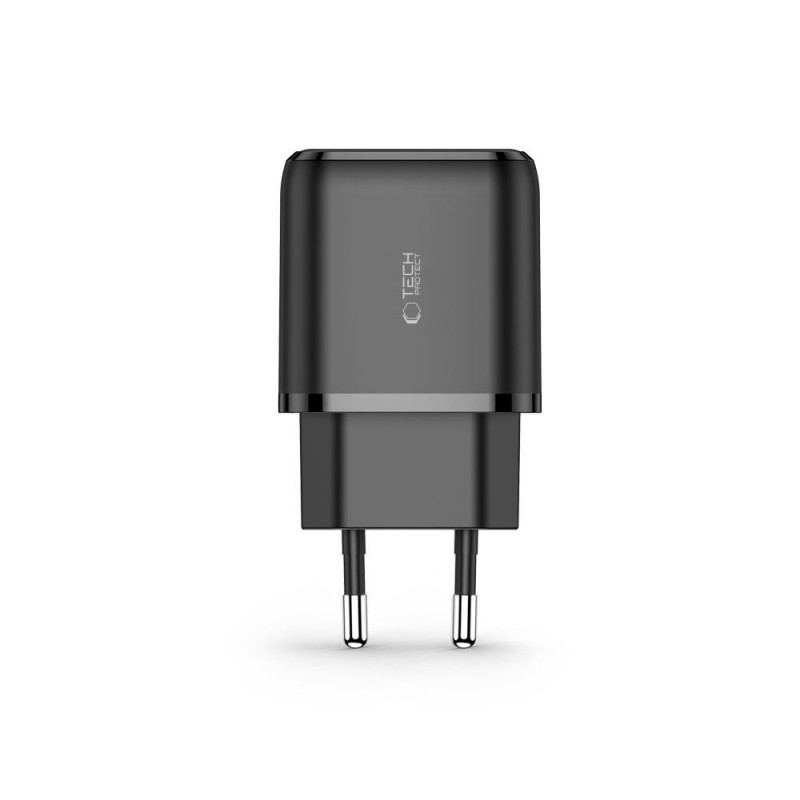 TECH-PROTECT C20W 2-портово мрежово зарядно PD 20W / QC3.0 черно - TECH-PROTECT C20W 2-портово мрежово зарядно PD 20W / QC3.0 черно - 9589046924286