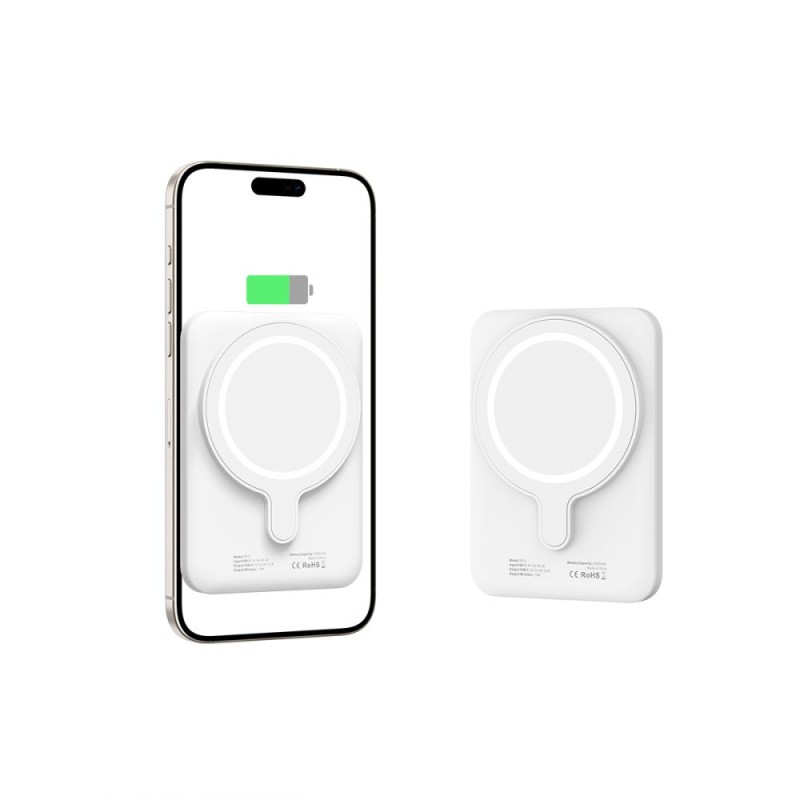 TECH-PROTECT PB10 LifeMag MagSafe Power Bank 5000mAh (Бял) - TECH-PROTECT PB10 LifeMag MagSafe Power Bank 5000mAh (Бял) - 9589046926709