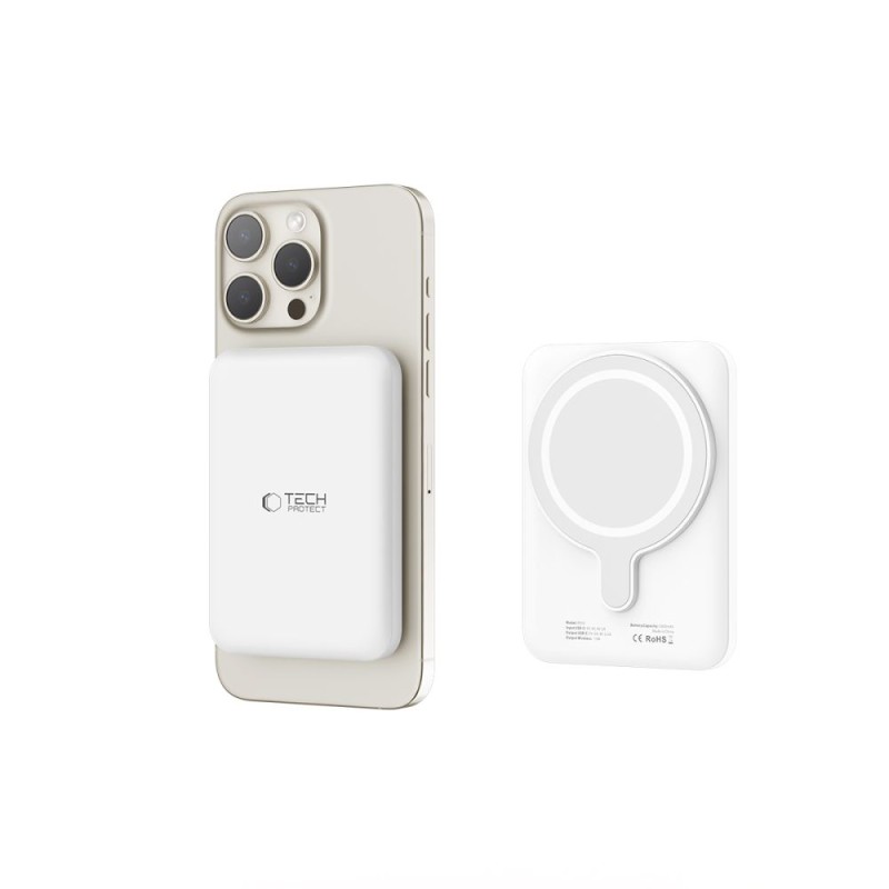 TECH-PROTECT PB10 LifeMag MagSafe Power Bank 5000mAh (Бял) - TECH-PROTECT PB10 LifeMag MagSafe Power Bank 5000mAh (Бял) - 9589046926709
