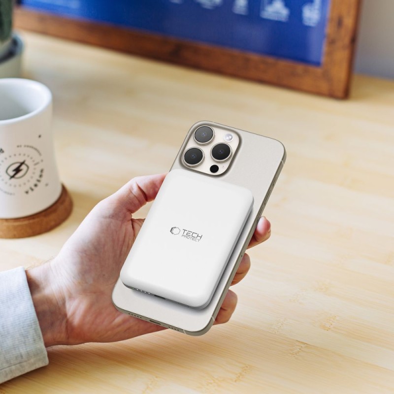 TECH-PROTECT PB10 LifeMag MagSafe Power Bank 5000mAh (Бял) - TECH-PROTECT PB10 LifeMag MagSafe Power Bank 5000mAh (Бял) - 9589046926709