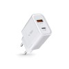 TECH-PROTECT C30W 2-портова мрежова зарядна PD 30W / QC3.0, бяла - TECH-PROTECT C30W 2-портова мрежова зарядна PD 30W / QC3.0, бяла - 9589046926792